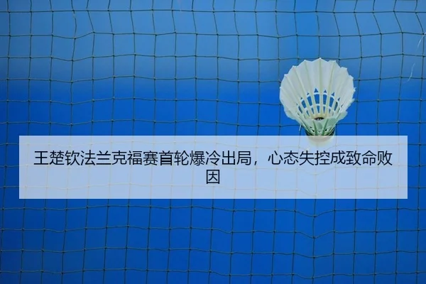 王楚钦法兰克福赛首轮爆冷出局，心态失控成致命败因